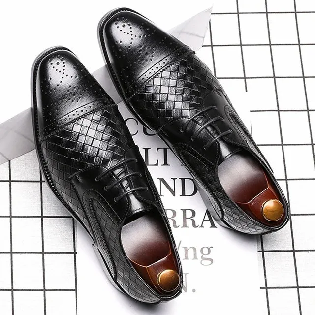Men Lace-Up Business Office Party Wedding Shoes