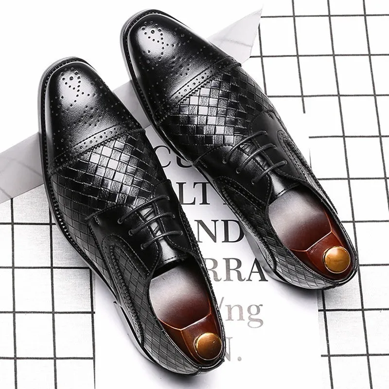Men Lace-Up Business Office Party Wedding Shoes