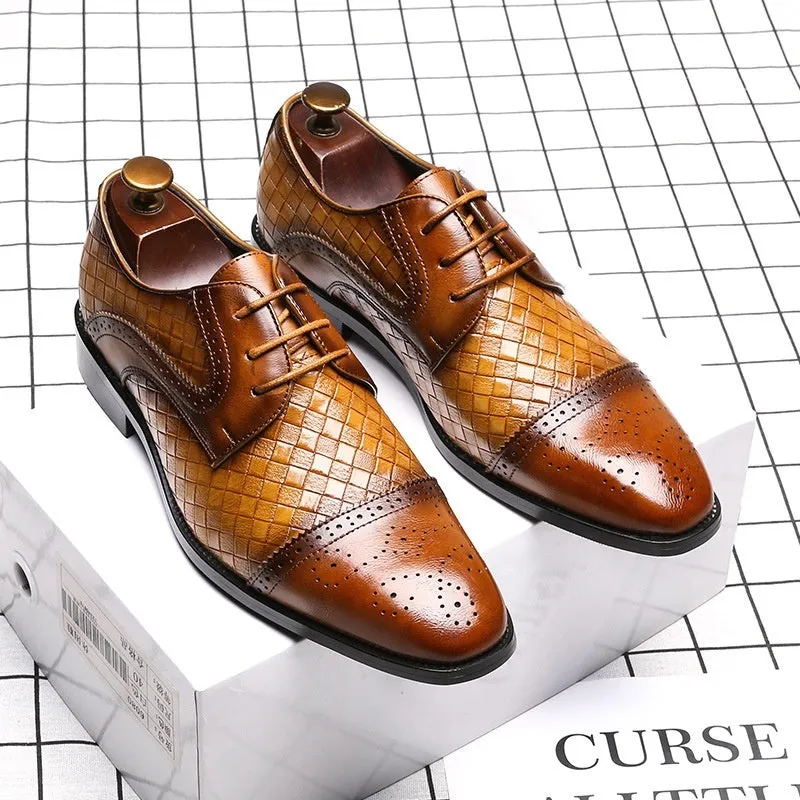 Men Lace-Up Business Office Party Wedding Shoes