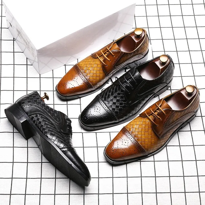 Men Lace-Up Business Office Party Wedding Shoes