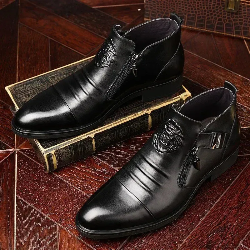 Men's Black Leather Oxford Shoes – Business & Wedding Shoes | Classic Lace-Up Shoes