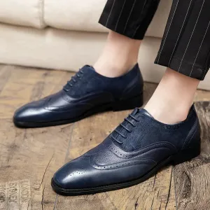 Men's Classic Oxford Vegan Leather Shoes with Wingtip and Brogue Details | Eco-Friendly Materials for All Seasons