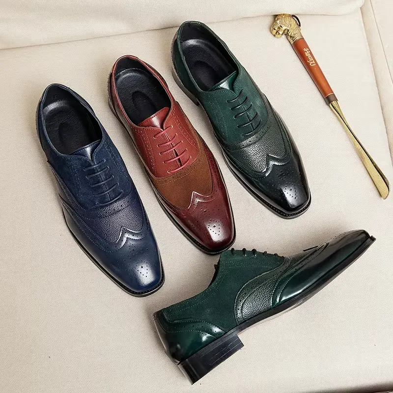 Men's Classic Oxford Vegan Leather Shoes with Wingtip and Brogue Details | Eco-Friendly Materials for All Seasons
