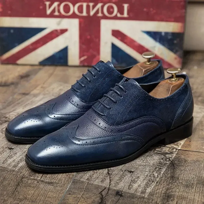 Men's Classic Oxford Vegan Leather Shoes with Wingtip and Brogue Details | Eco-Friendly Materials for All Seasons
