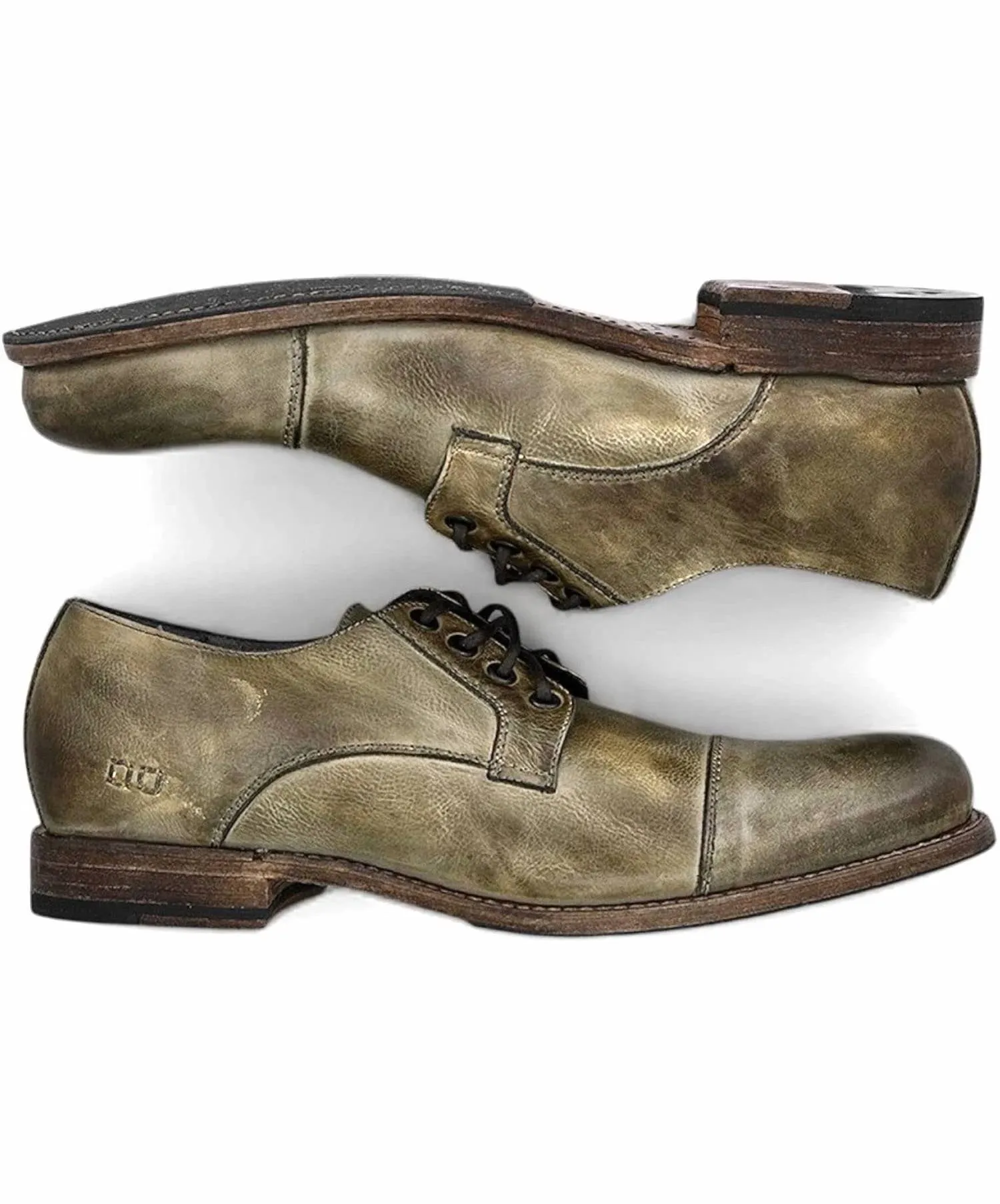 Men's Genoa Leather Shoes In Taupe Rustic