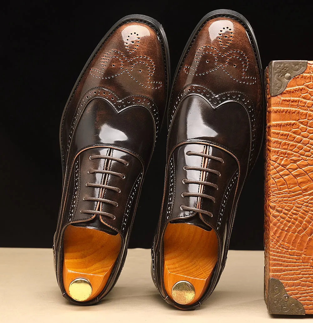 Men's Wingtip Oxfords Black Bronze