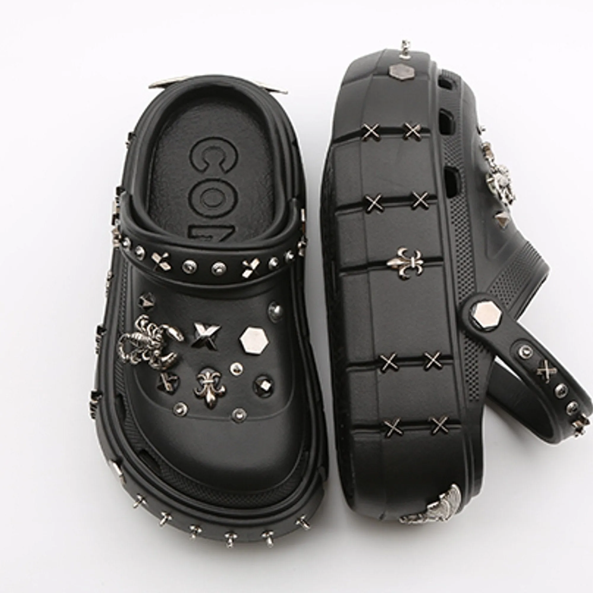 Metal Decor Platform Clogs
