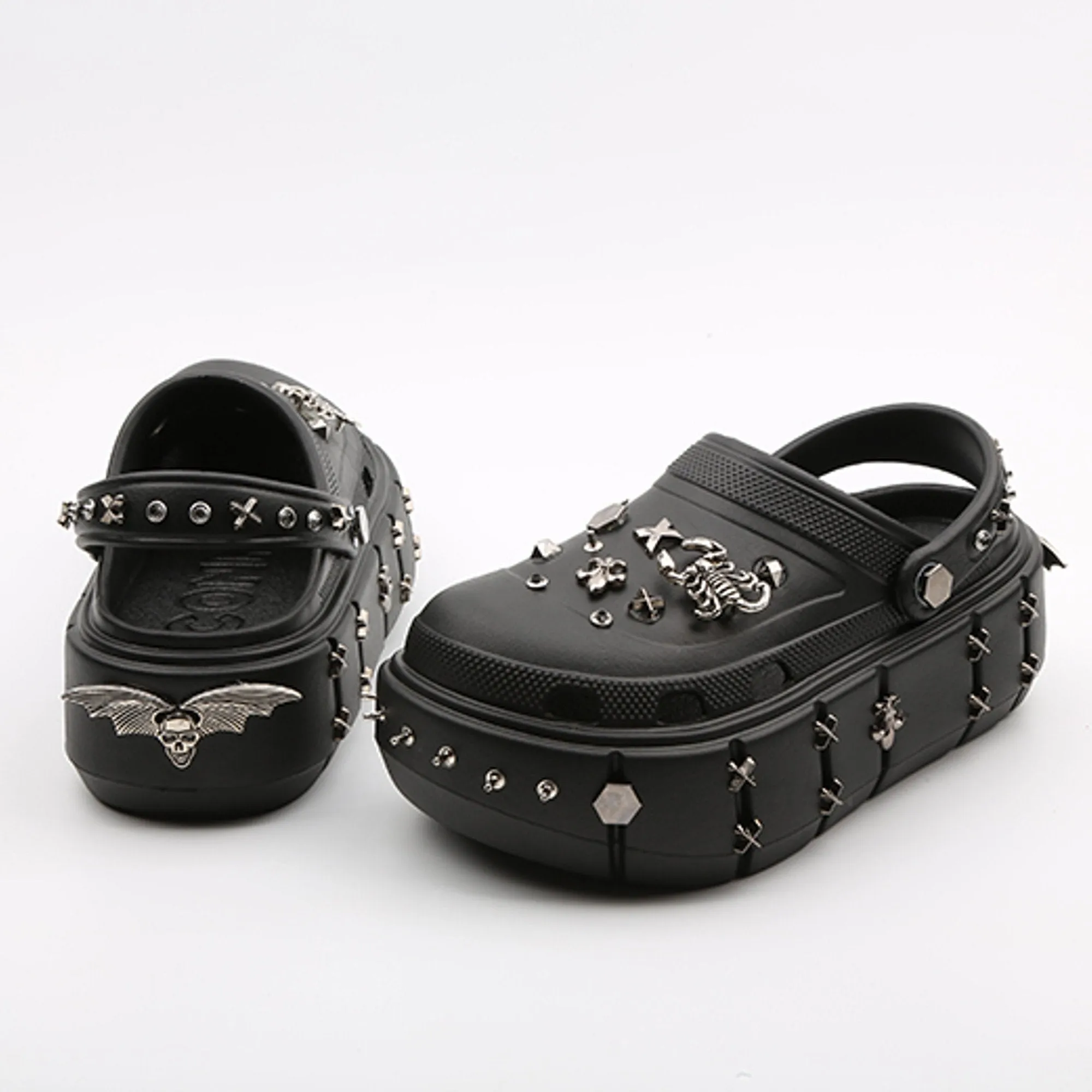 Metal Decor Platform Clogs