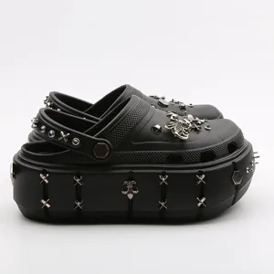Metal Decor Platform Clogs