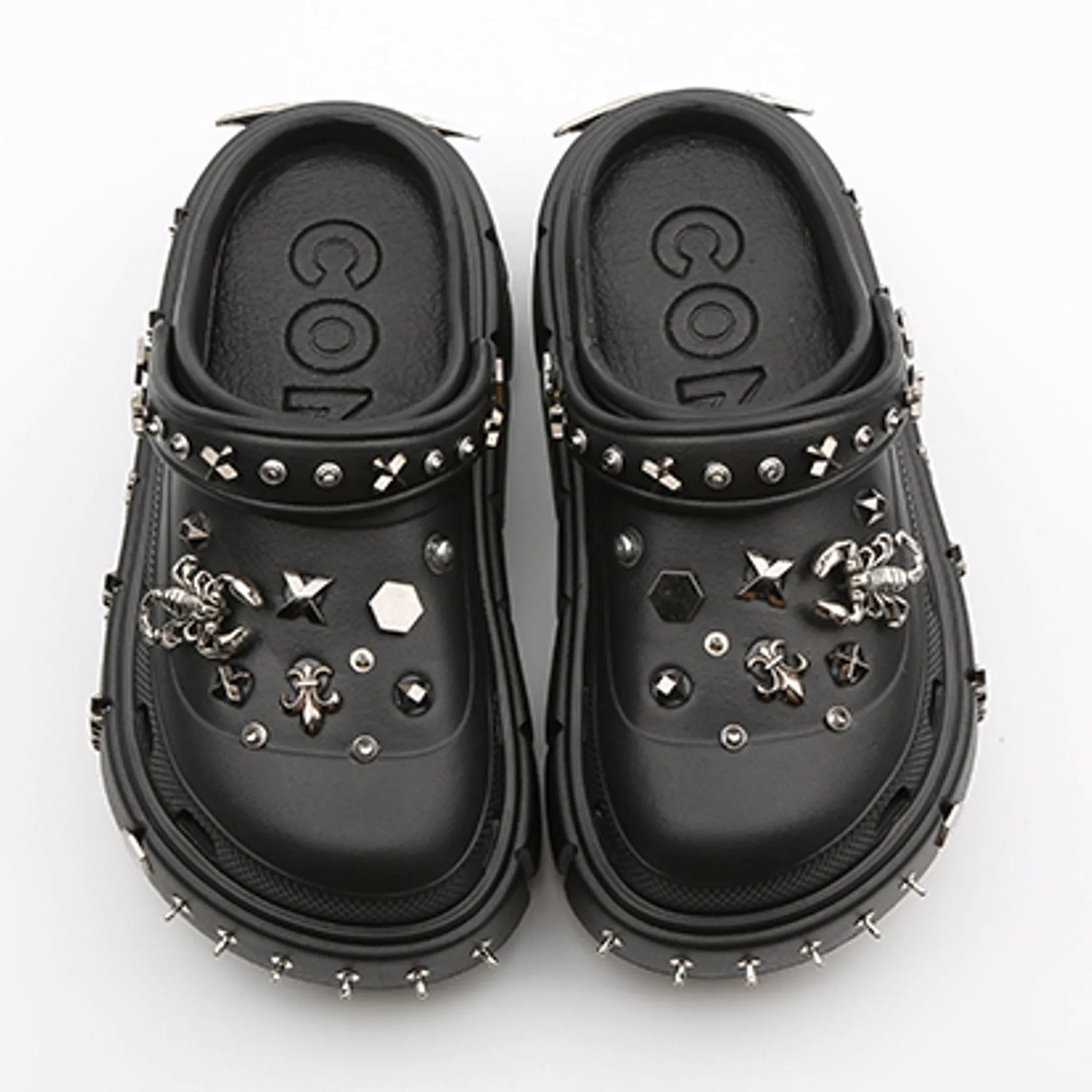 Metal Decor Platform Clogs
