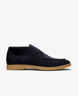 Midnight Blue Suede Mid Top Laced City Loafers