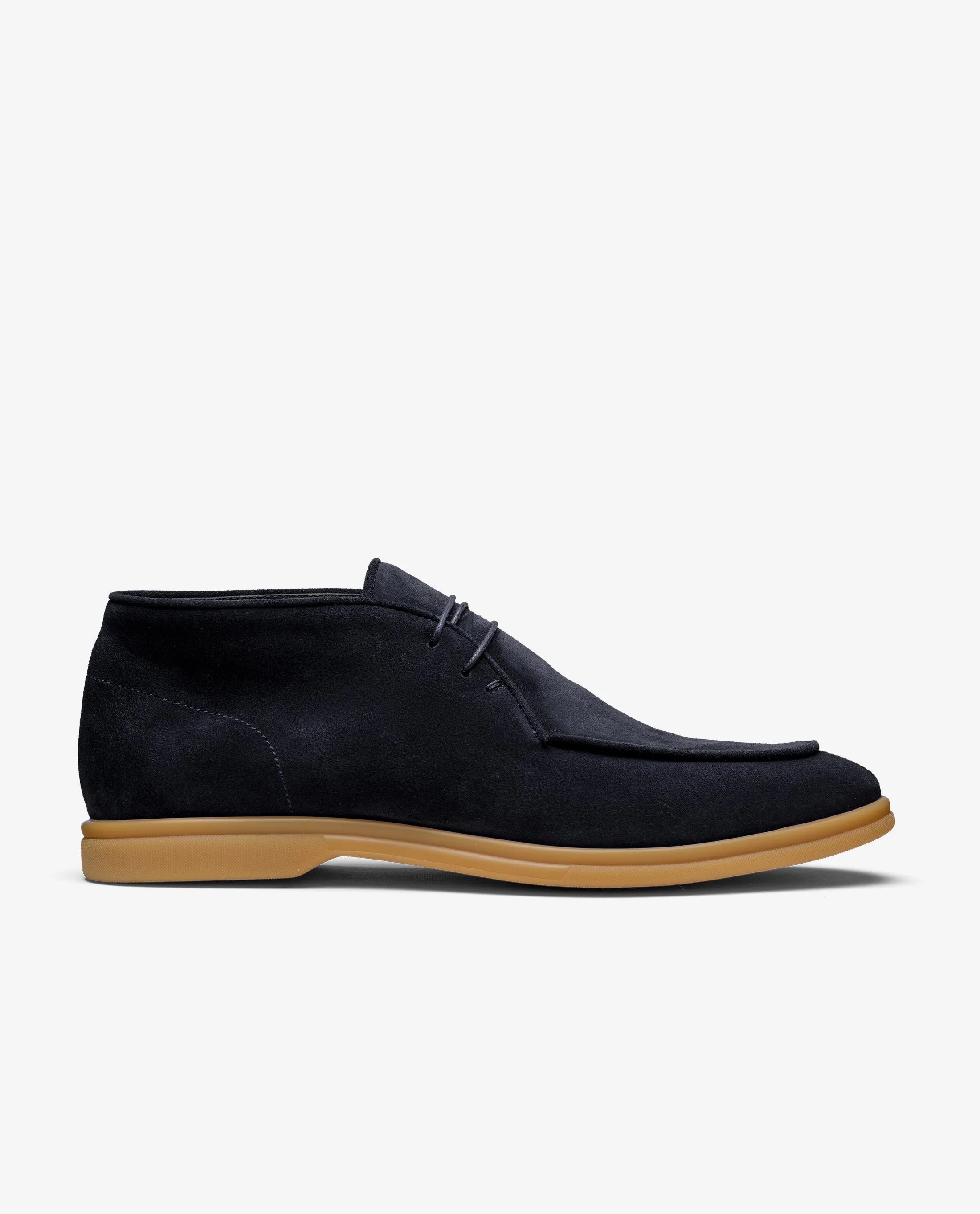 Midnight Blue Suede Mid Top Laced City Loafers