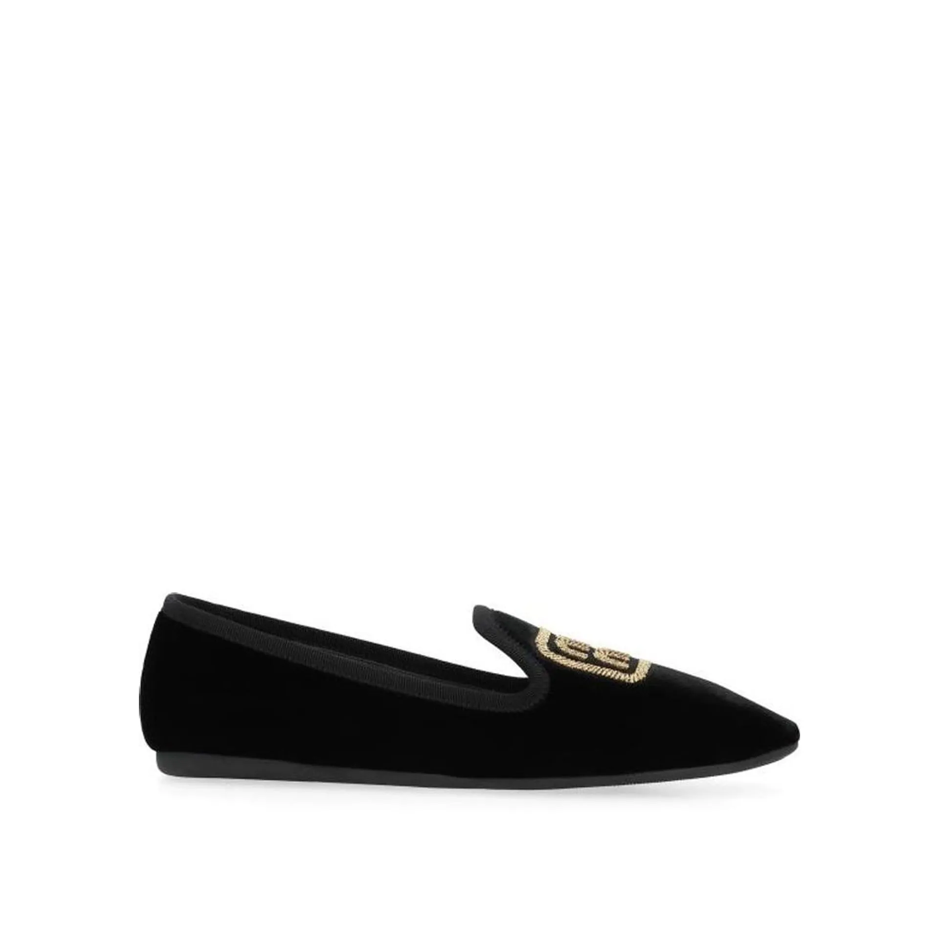 MIU MIU Luxury Logo Velvet Flats for Women