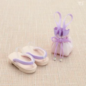 Modern Drawstring Bag & Geta Sandals Set (Light Pink) / Mini