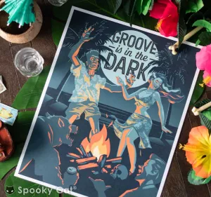 Monster Campfire Tiki Art Print
