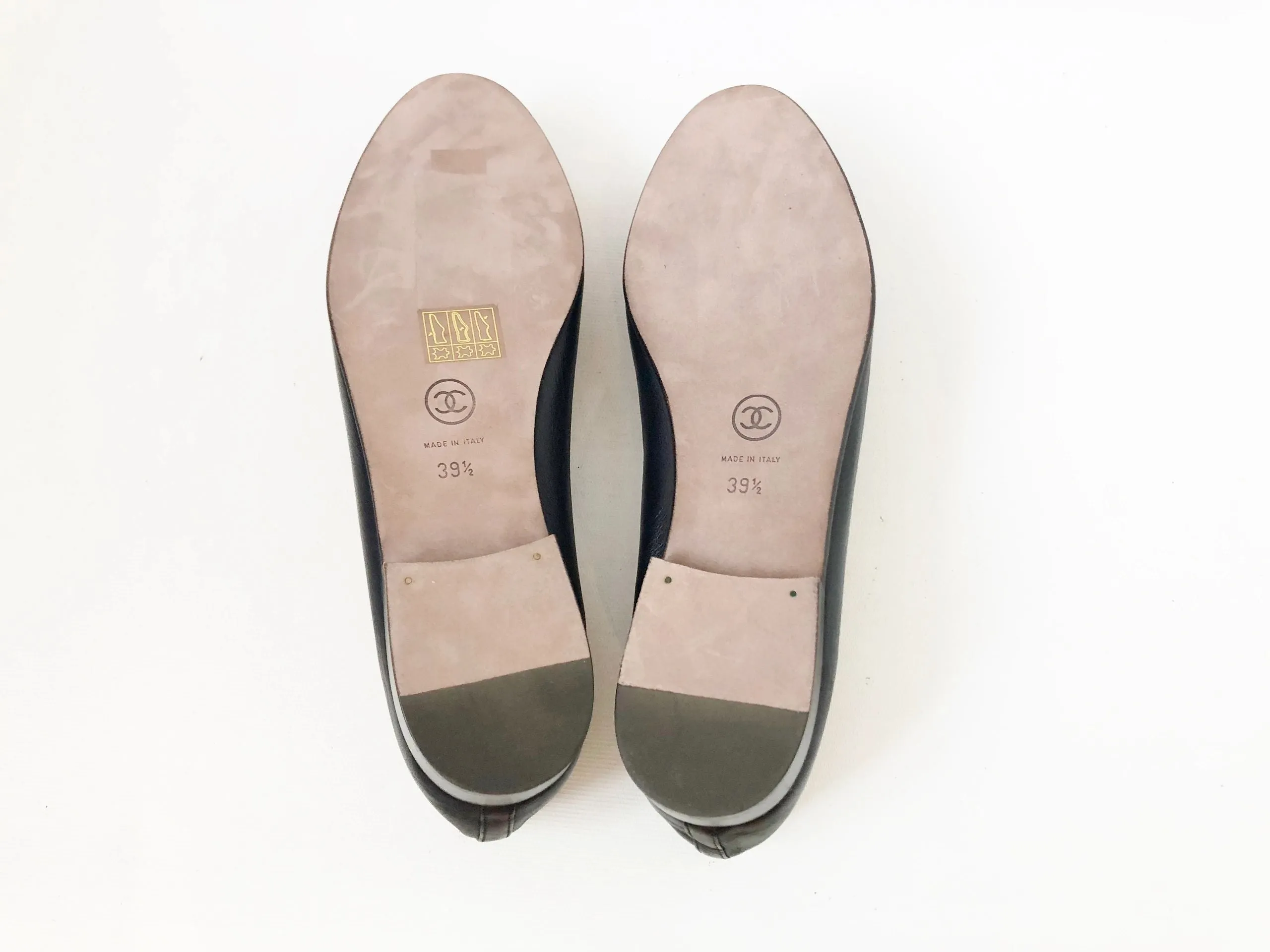 NEW Chanel Cap Toe Ballet Flat 39.5 It (9.5 Us)