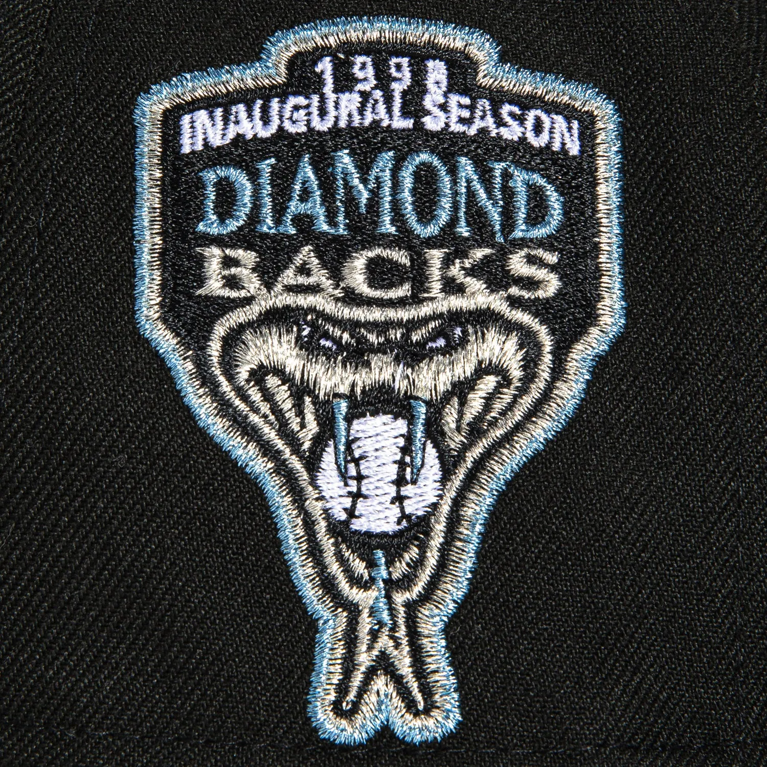 New Era 59Fifty Arizona Diamondbacks Inaugural Patch Upside Down Hat - Black, Light Blue, Metallic Silver