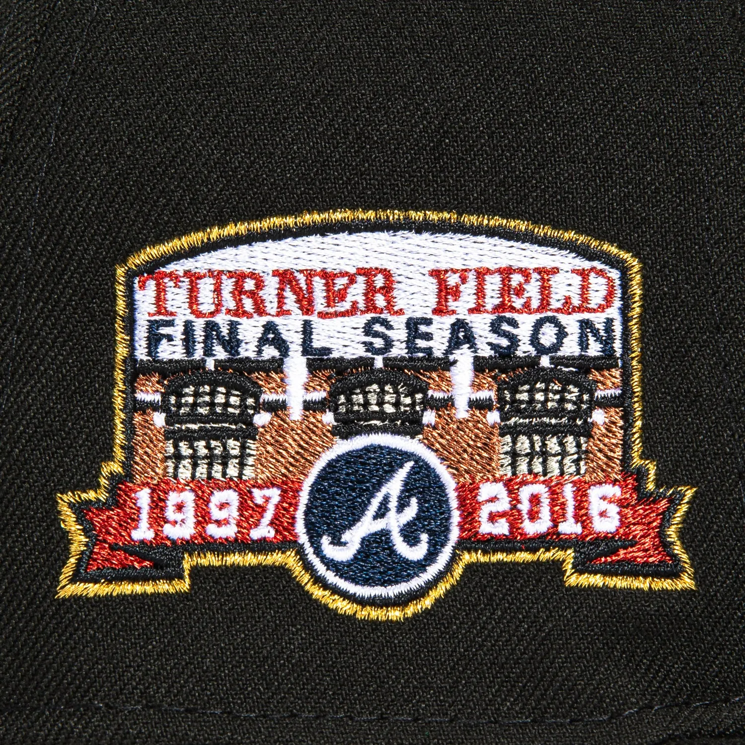 New Era 59Fifty Atlanta Braves Final Season Patch Hat - Black, White