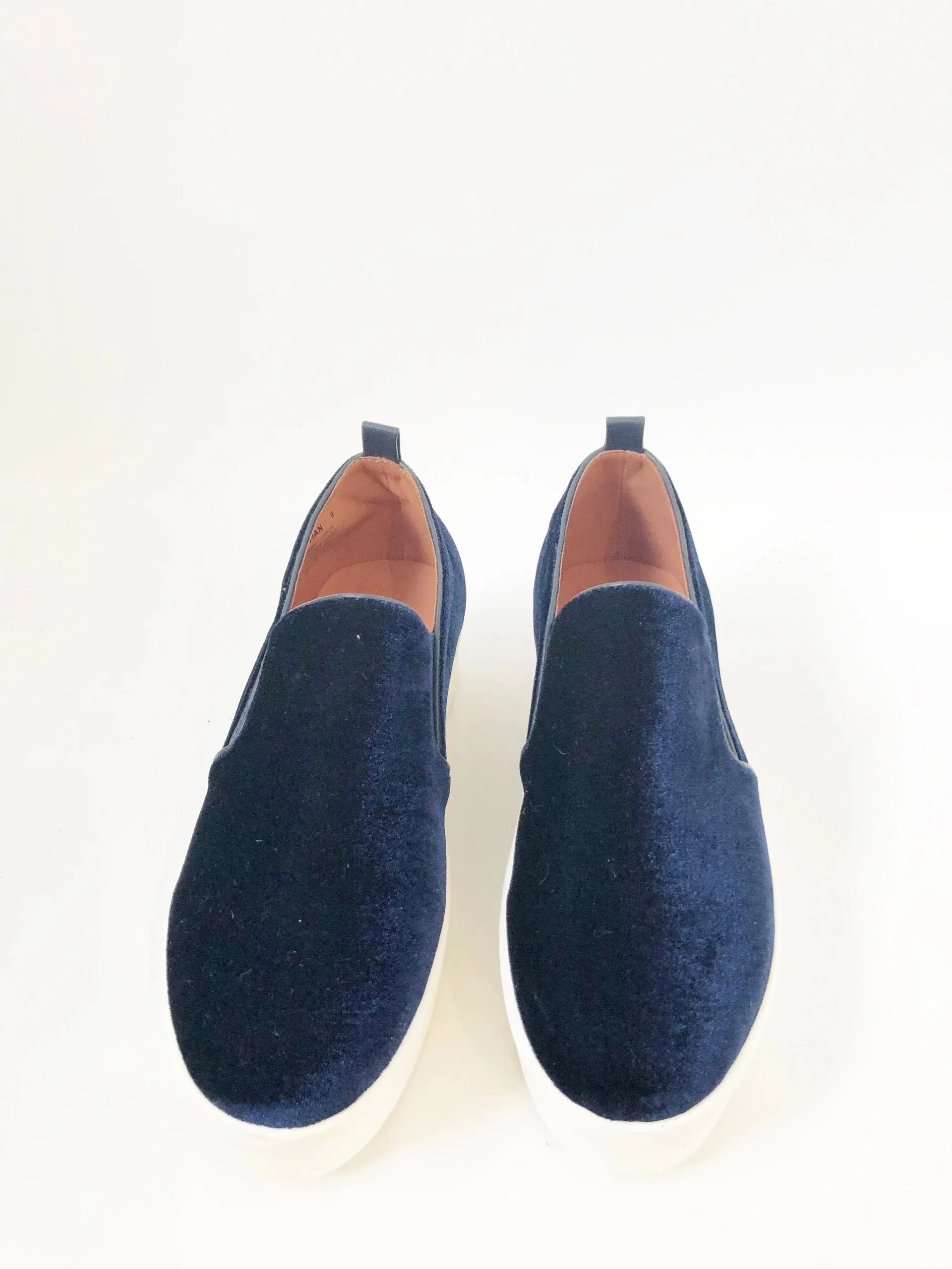 NEW Golo Vivian Blue Velvet Flatform Size 9