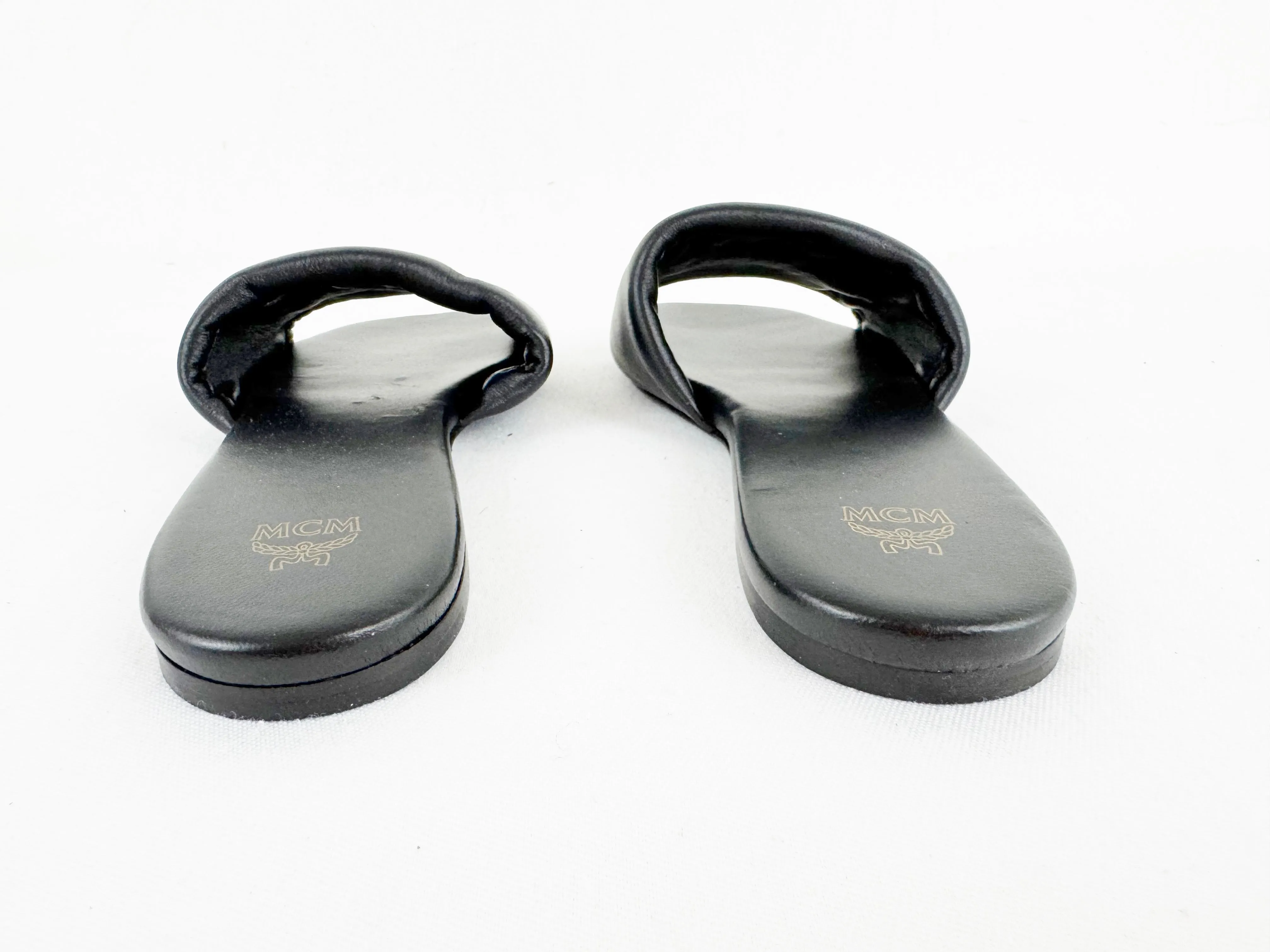 NEW MCM Leather Slides Size 9