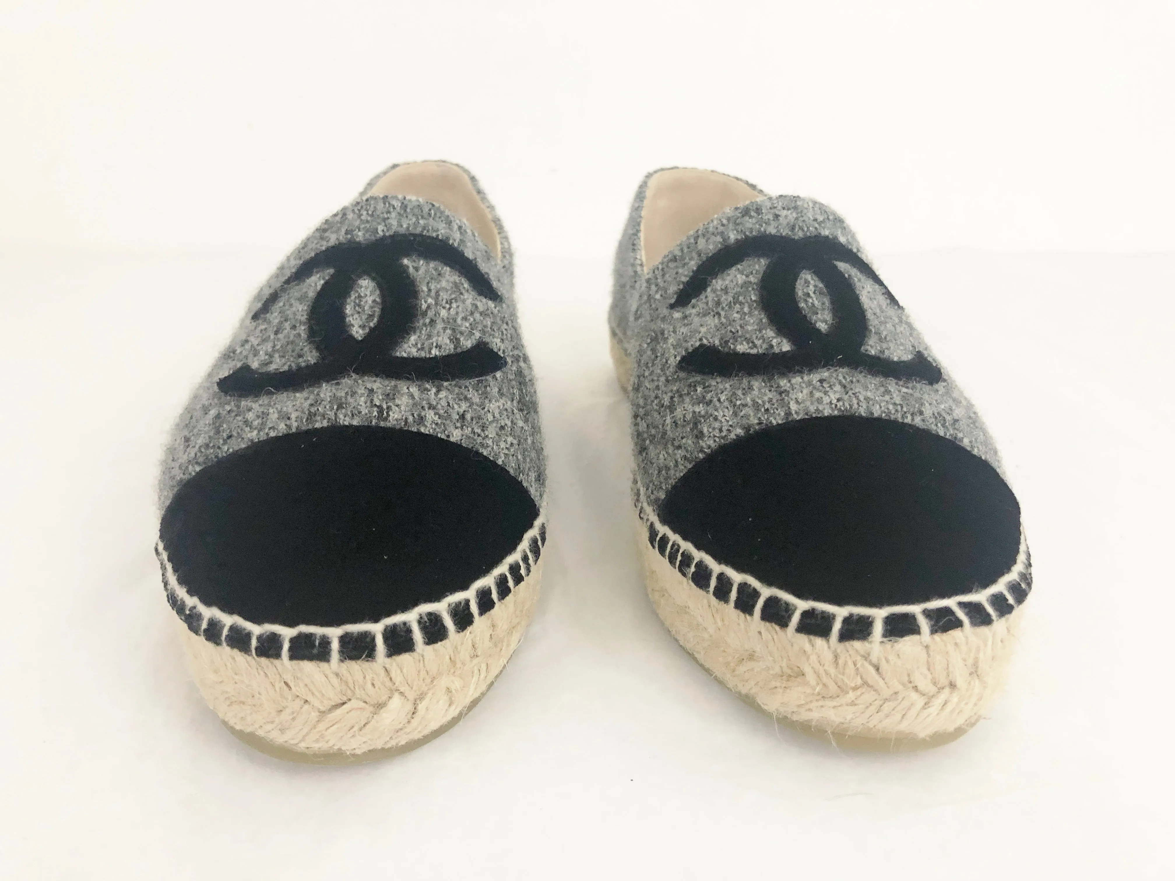 New Wool & Velvet Espadrille Size 38 IT (8 US)