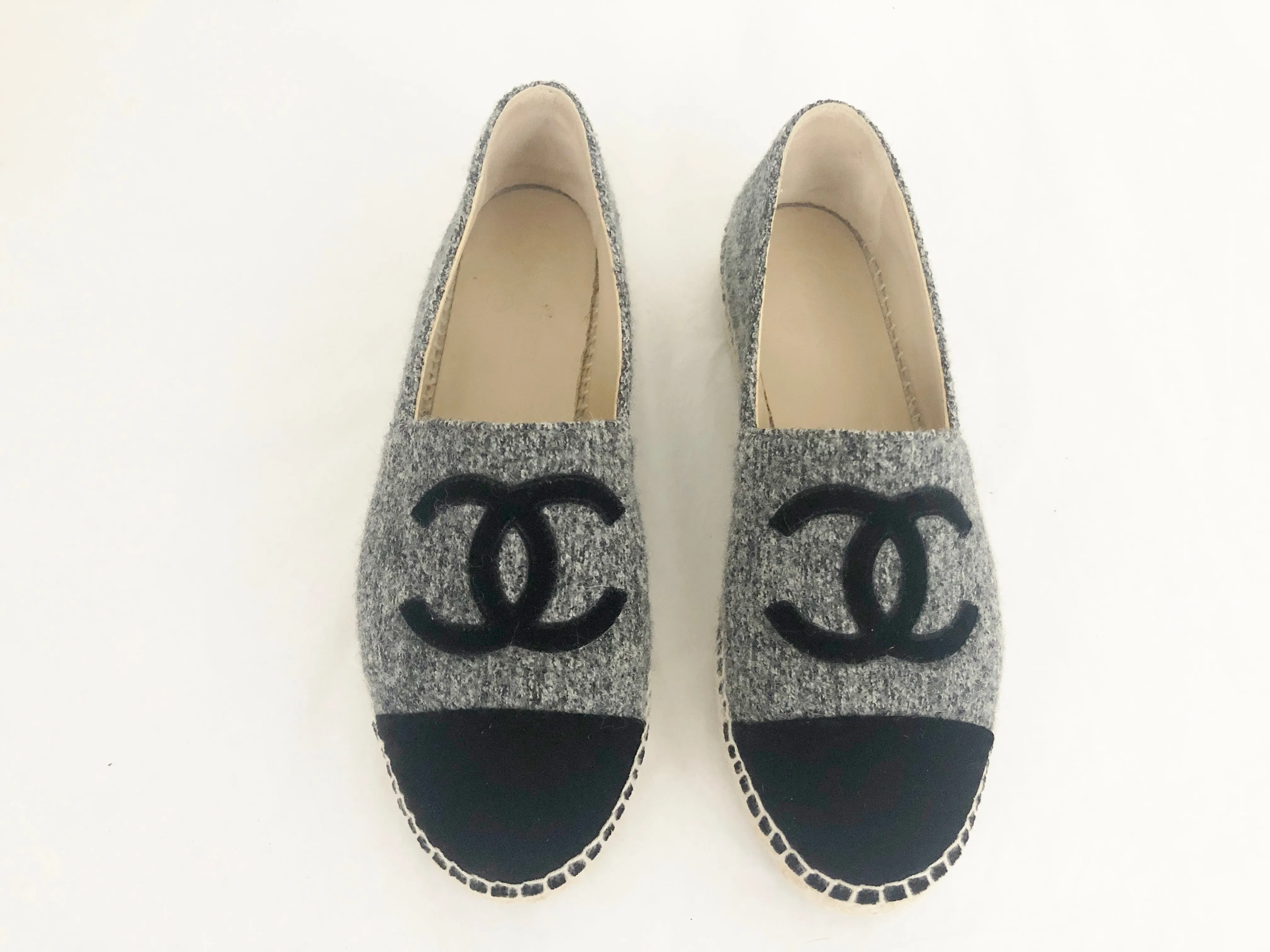 New Wool & Velvet Espadrille Size 38 IT (8 US)