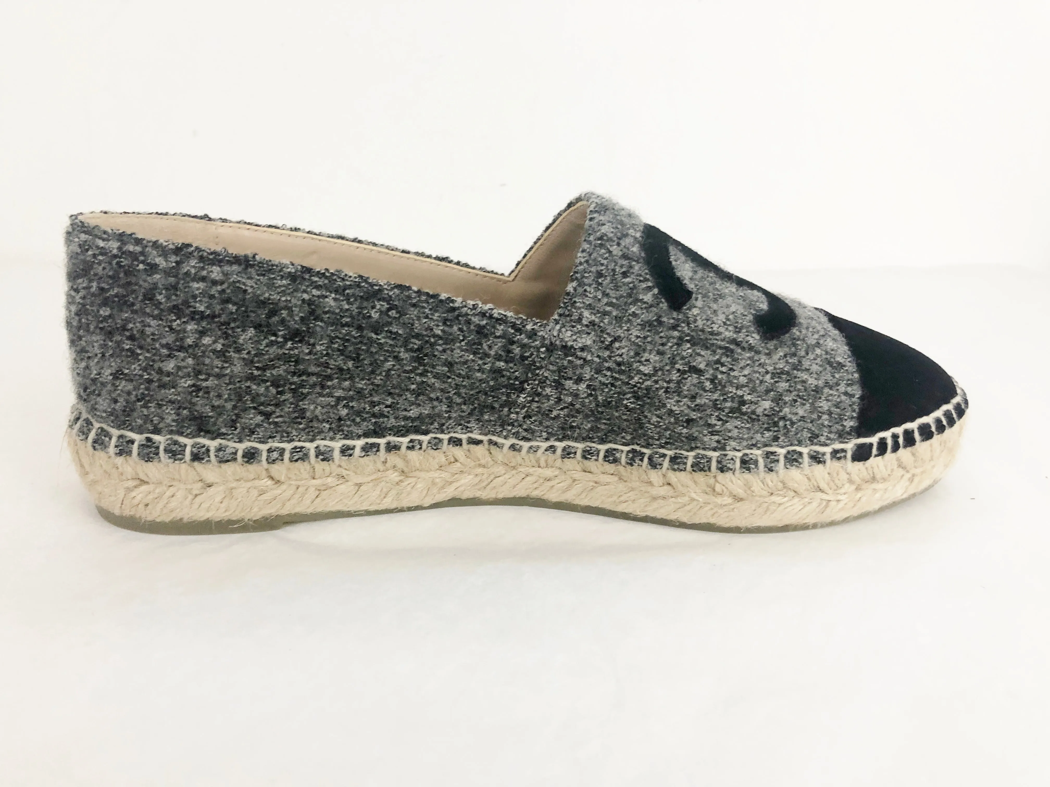 New Wool & Velvet Espadrille Size 38 IT (8 US)
