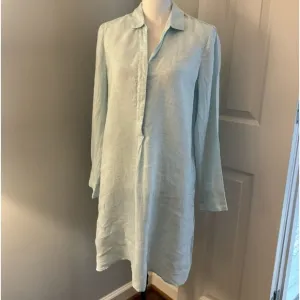 Nic Zoe Drifty 100% Linen Shirt Dress Beautiful Mint Green. NWOT