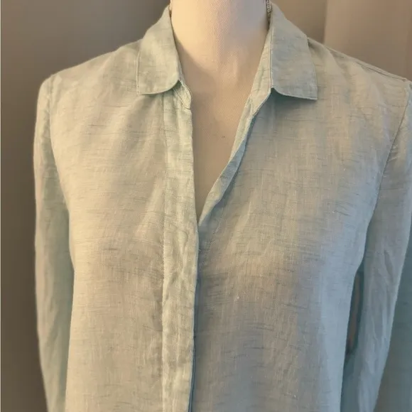 Nic Zoe Drifty 100% Linen Shirt Dress Beautiful Mint Green. NWOT