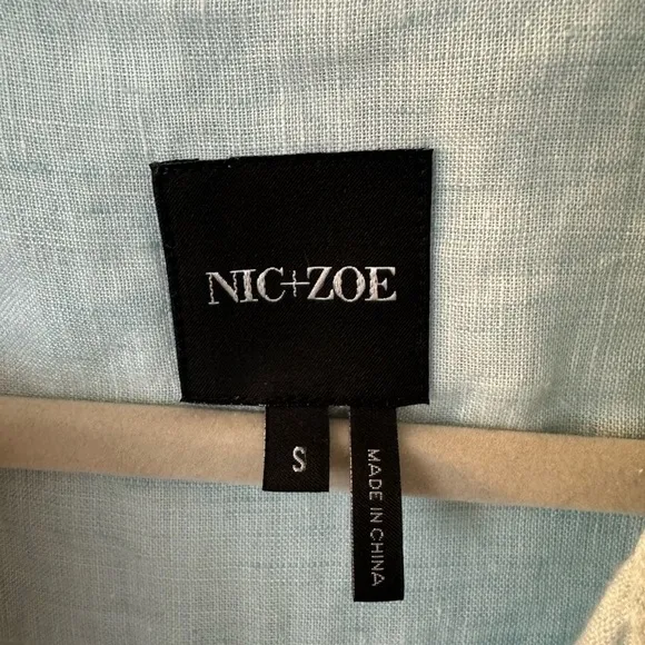 Nic Zoe Drifty 100% Linen Shirt Dress Beautiful Mint Green. NWOT
