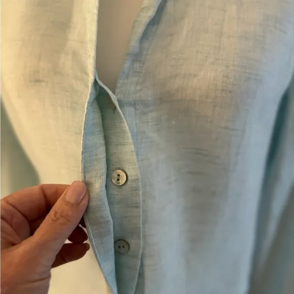Nic Zoe Drifty 100% Linen Shirt Dress Beautiful Mint Green. NWOT