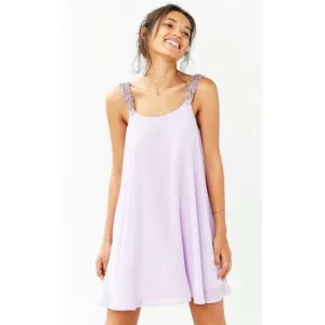 NWT Urban Outfitters Oh My Love Beaded Strap Trapeze Dress size Small MSRP $99