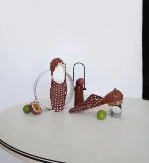 Ochre Woven Leather Flats