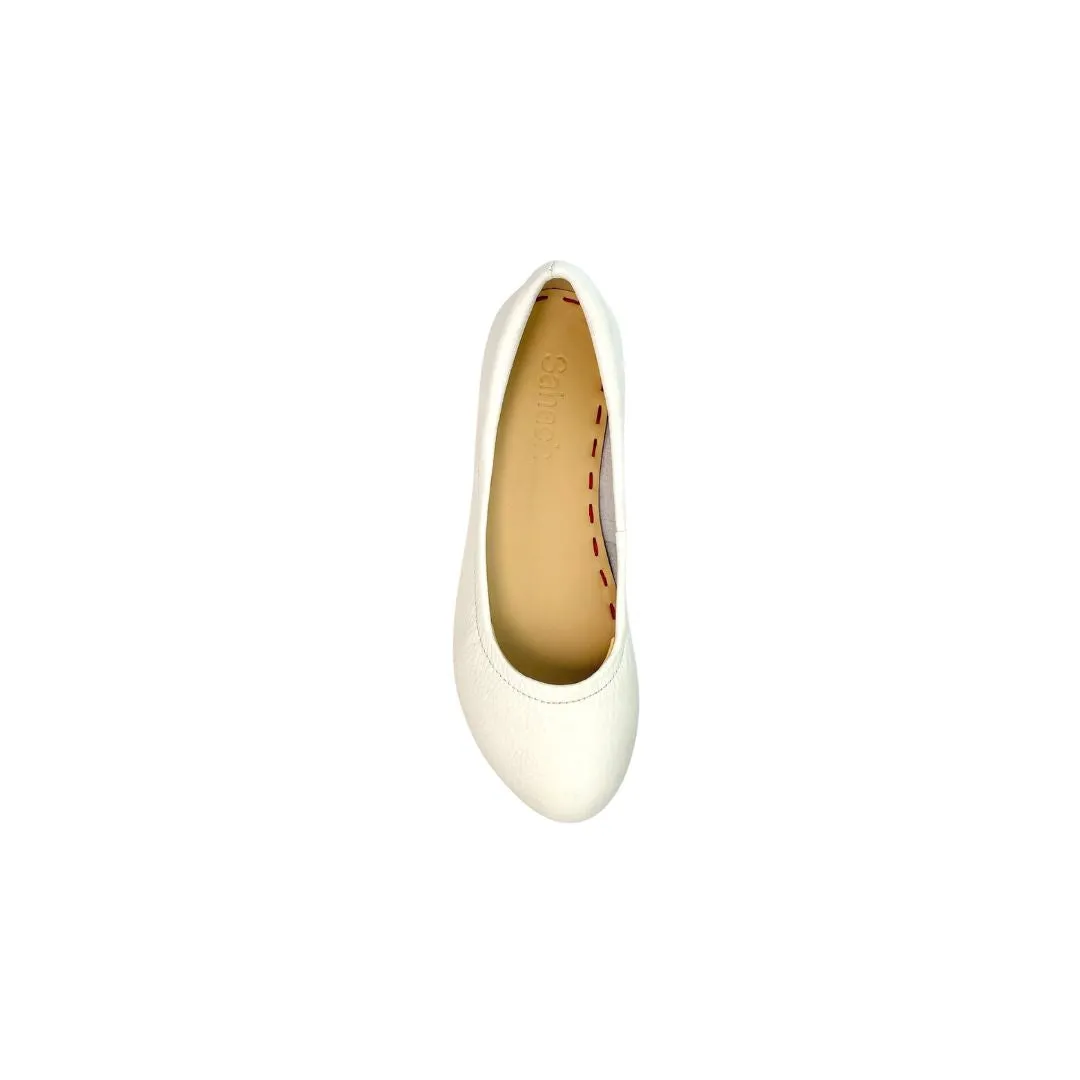 Off-White Shade Silken Glide Sahach Ballet Flats