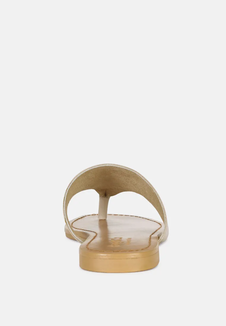 Orofer Soft Leather Luxury Thong Flats By Ruw