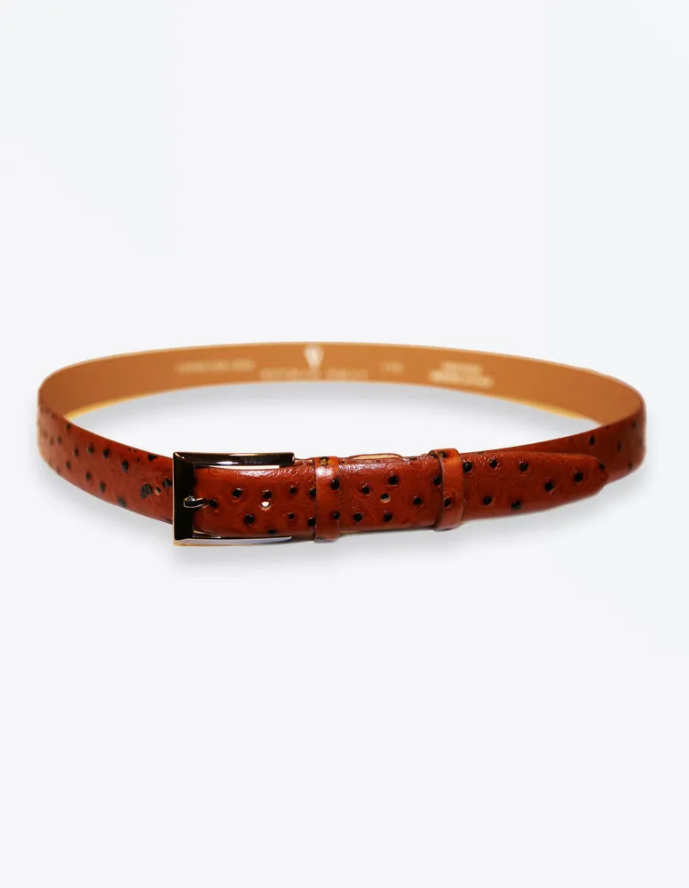 Ostrich Leather Tobacco Belt