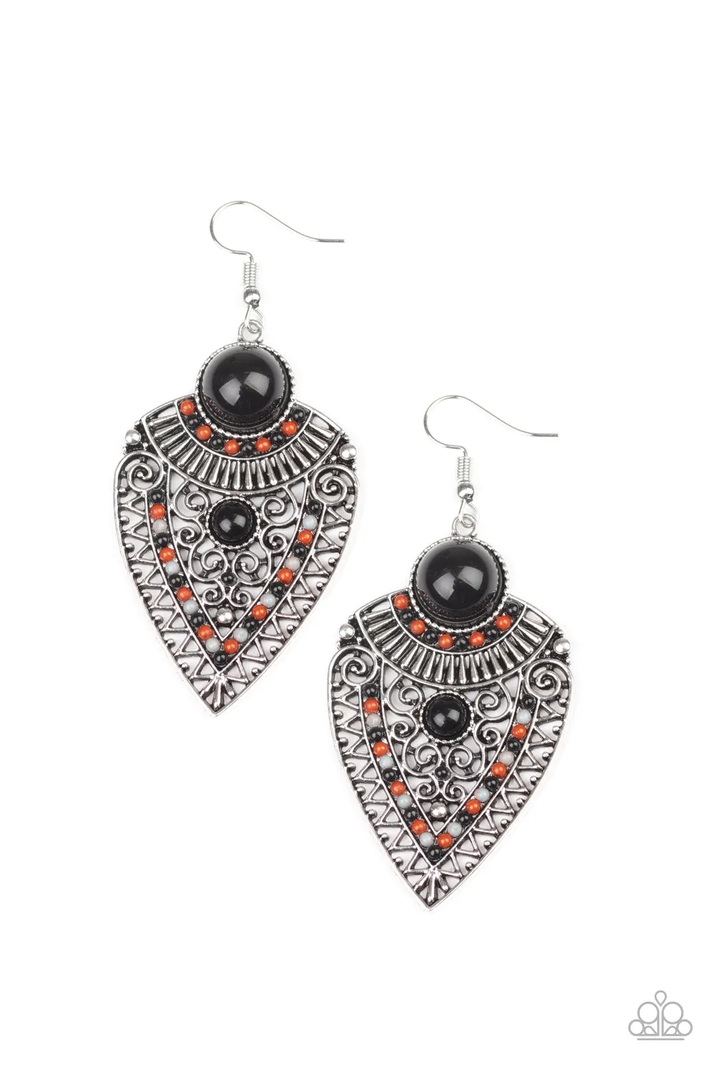 Paparazzi - Tribal Territory - Black Earrings