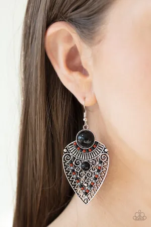 Paparazzi - Tribal Territory - Black Earrings