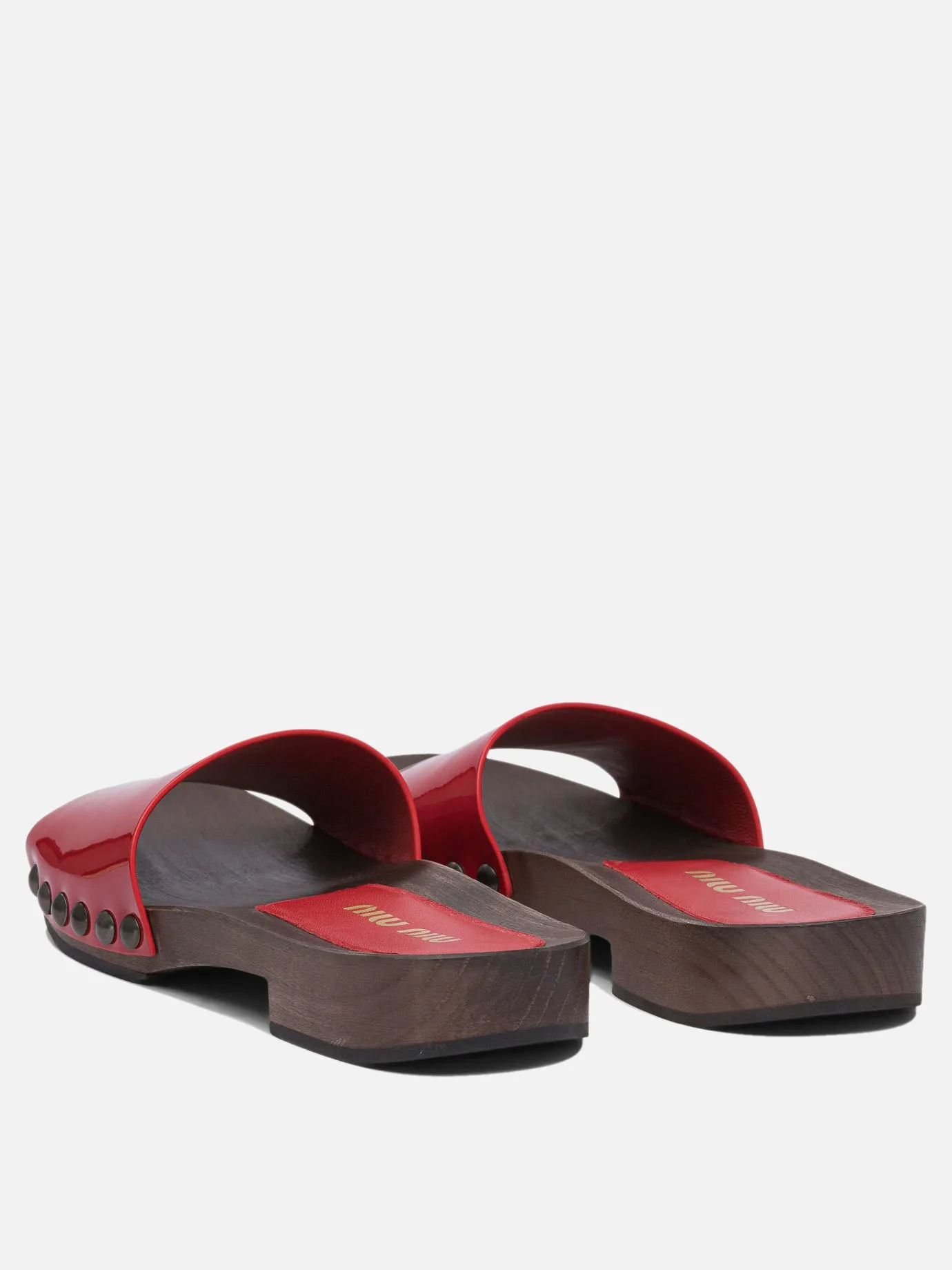 Patent leather clogs