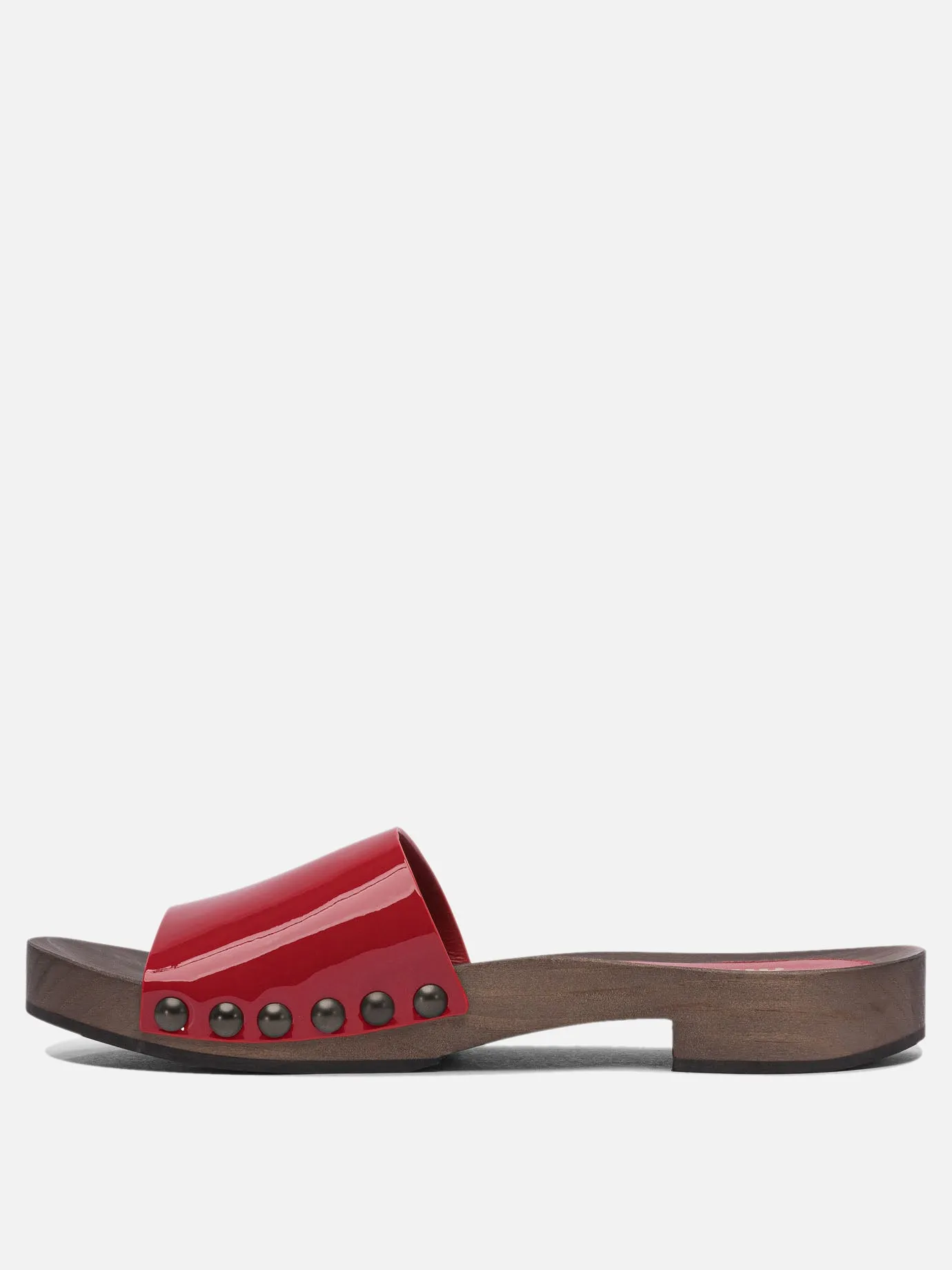 Patent leather clogs