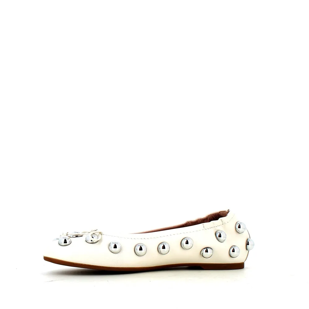 Pedro Miralles Leather Ballerina Pump Ice