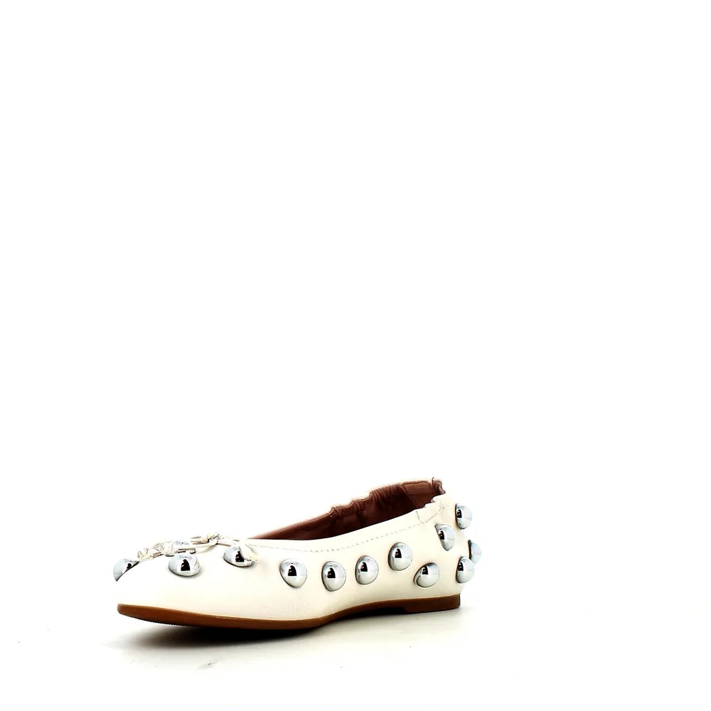 Pedro Miralles Leather Ballerina Pump Ice