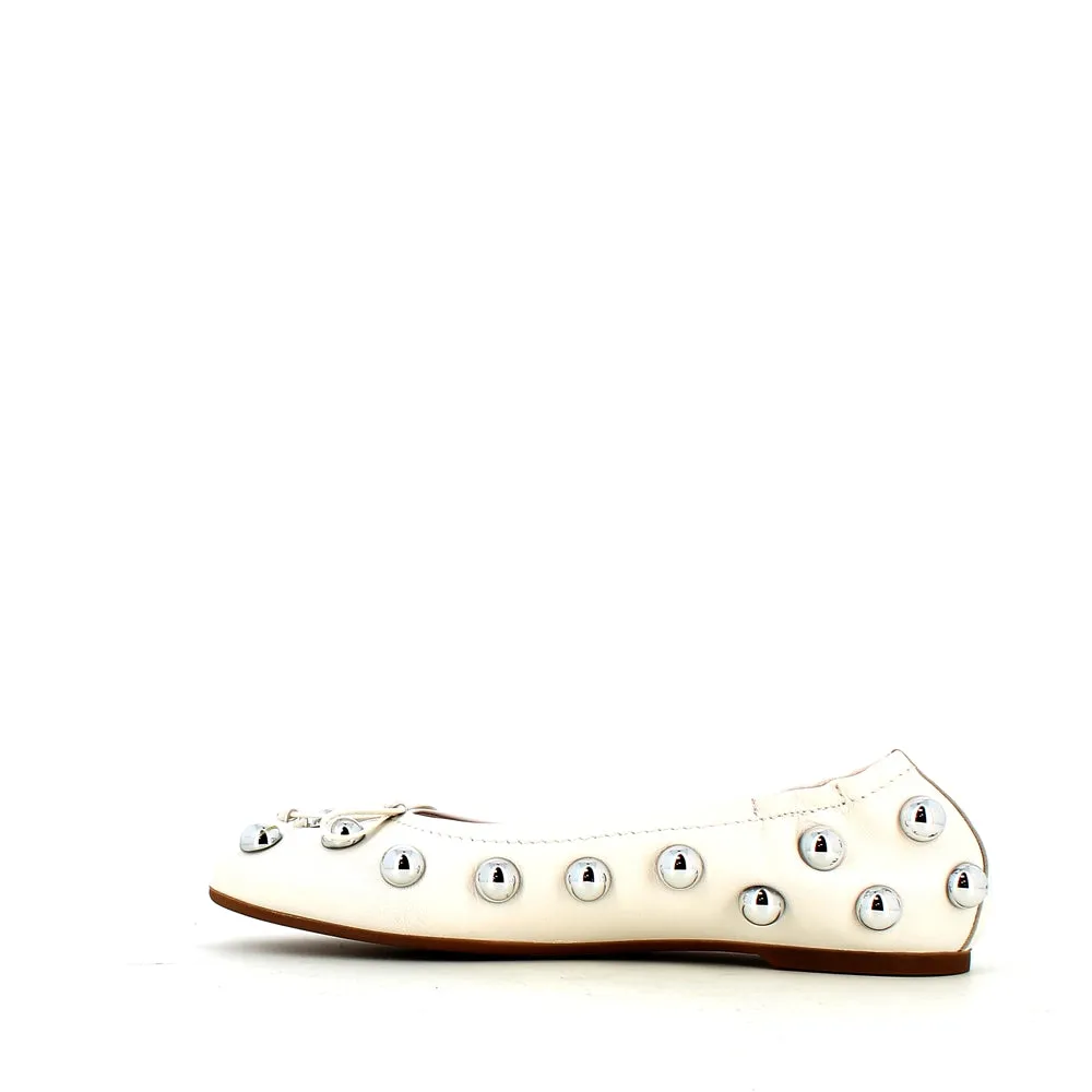 Pedro Miralles Leather Ballerina Pump Ice