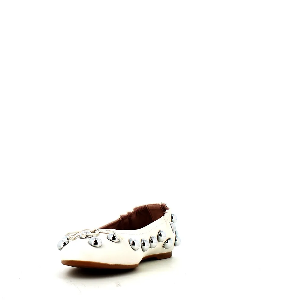 Pedro Miralles Leather Ballerina Pump Ice
