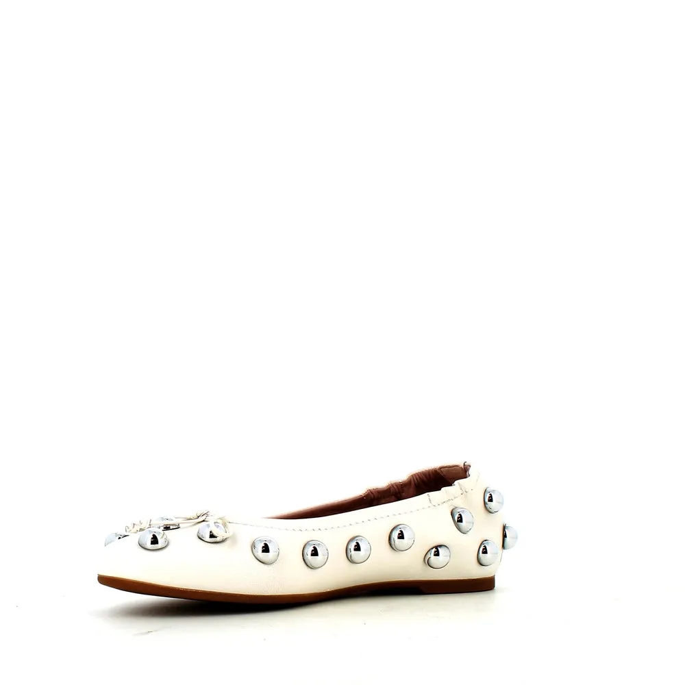 Pedro Miralles Leather Ballerina Pump Ice