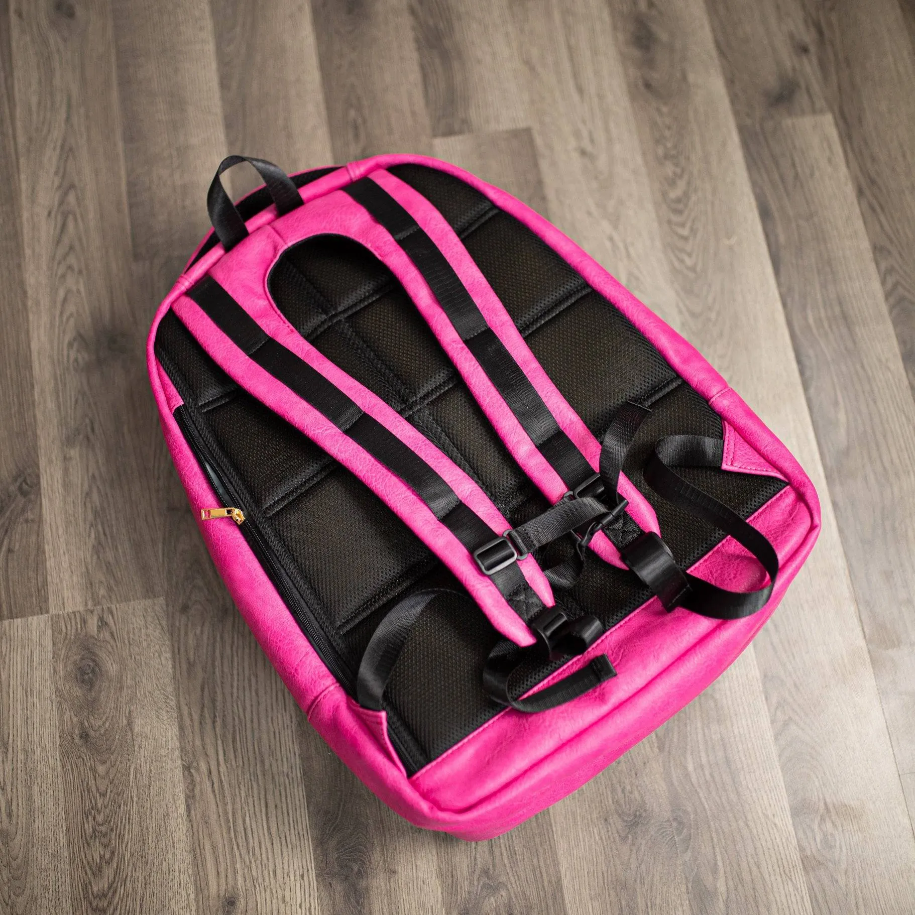 Pink Tumbled Leather Commuter Bag