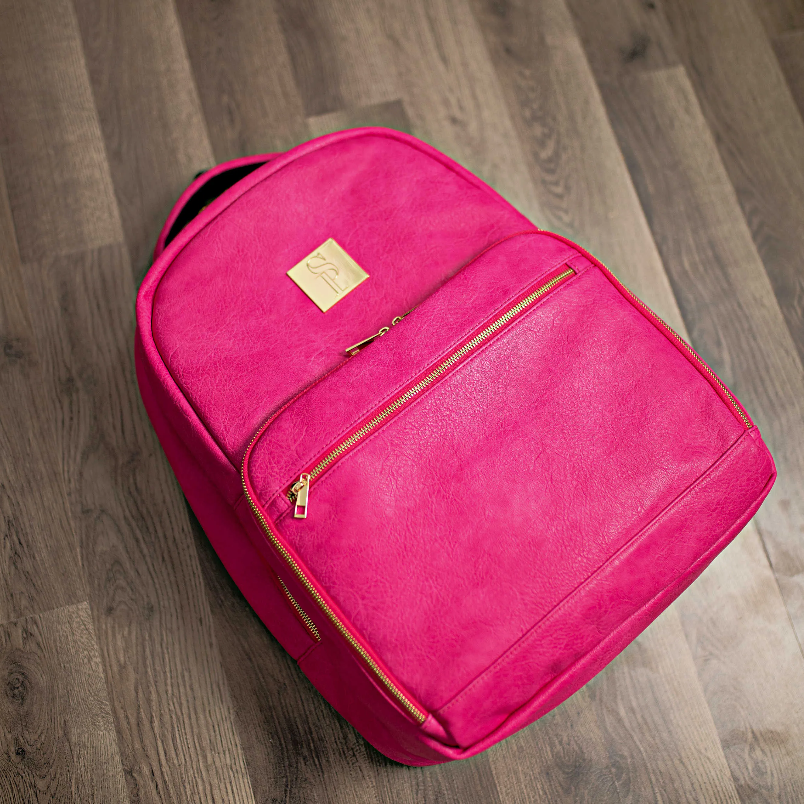 Pink Tumbled Leather Commuter Bag