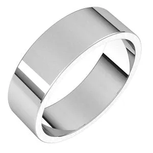 Platinum 6 mm Flat Band Size 9.5