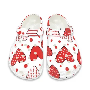 Polka Dot Heart Pattern Adult Clogs