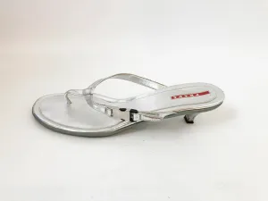 Prada Silver Thongs Size 41 It (11 Us)